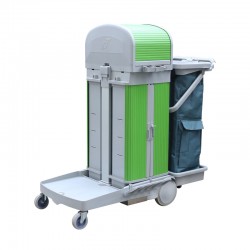 施達 趟門儲物箱+卷簾頂蓋平拖清潔服務手推車帶刹車 施達 趟門儲物箱+卷簾頂蓋平拖清潔服務手推車帶刹車